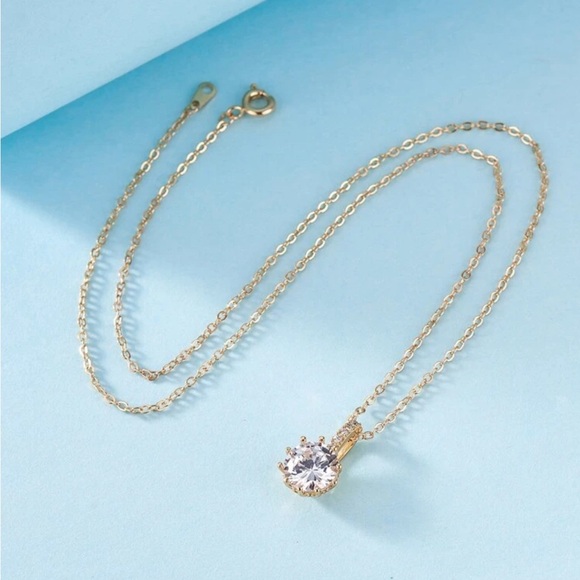 Anthro Solitaire Gold Necklace - Picture 2 of 2